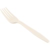 Disposable eco-friendly cutlery. Disposable bio-based fork beige color.
