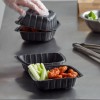 Clamshell Burger Boxes from recyclable PP in black colour