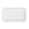 Disposable white paper plate 15 x 9 cm, cardboard, white