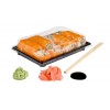Disposable sushi container and sushi trays To-Go, disposable deli trays black
