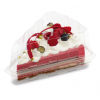 Disposable Triangle cake container for cake piece, PET, clear