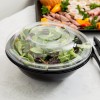 Round Salad Containers 750 ml made of recycled PET plastic