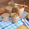 Paper soup containers with tight lids made of recyclable cardboard