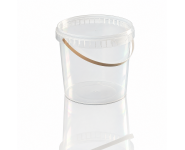 Caurspīdīgs 2 L plastmasas spainis ar rokturi 2000 ml