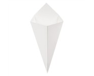 Paper snack cone 15.7 x 26.8 cm, white