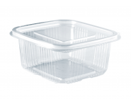 Square container with lid 500 ml, PET, clear