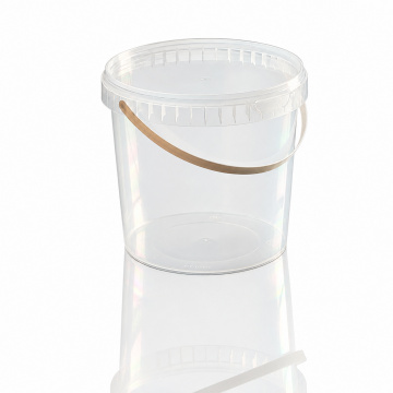 Caurspīdīgs 2 L plastmasas spainis ar rokturi 2000 ml