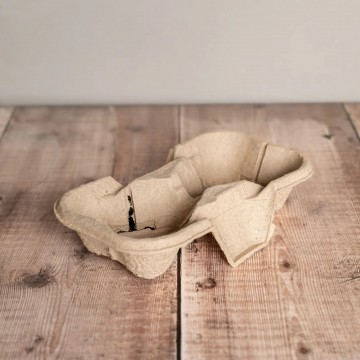 Disposable cup holder for two cups fiber eco-friendly