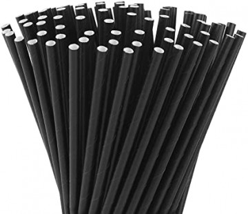 Paper drinking straw black