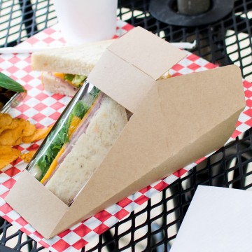 Paper packaging for sandwiches and tortillas.