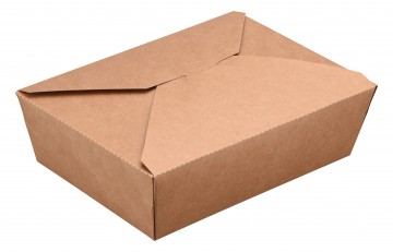 Kraft food container 1980 ml with secure folding closure