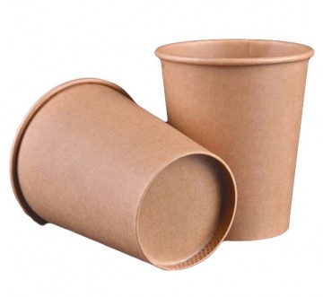 Disposable single wall paper cups for coffee to go 250 ml