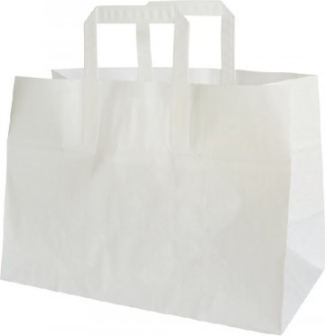 Paper bags with handles white for take away