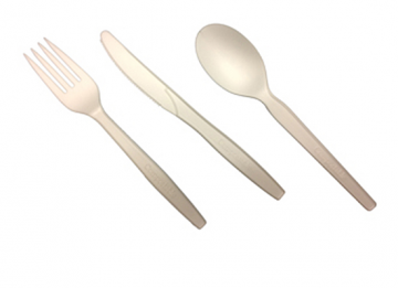 Disposable sustainable cutlery. Disposable bio-based knifek.