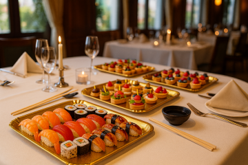 Одноразовый поднос 30×20 см из переработанного картона, свадебные десерты