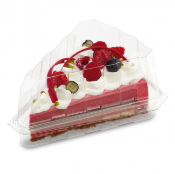 Disposable Triangle cake container for cake piece, PET, clear