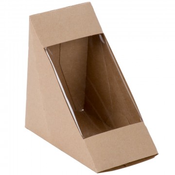 Kraft paper sandwich wedges with window