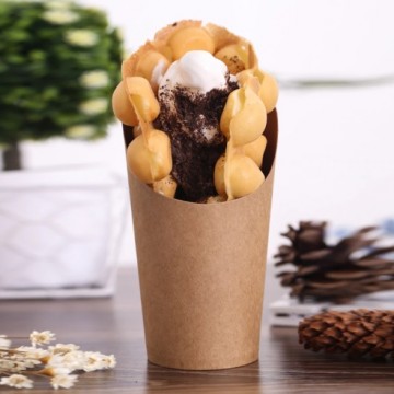 Eco paper kraft scoop for belgian waffles and snacks To-Go