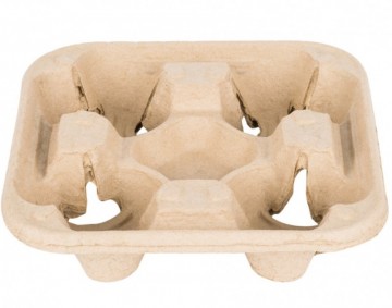 4 Cup Disposable Coffee Tray fiber