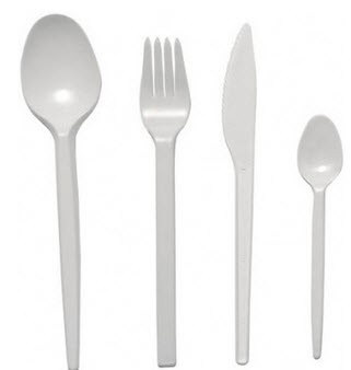 Disposable low cost soup spoon white