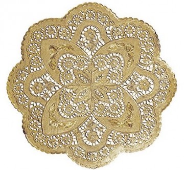 Round paper doilies gold doily single use for cake decoration