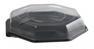 Large disposable sushi container with clear and sturdy lid