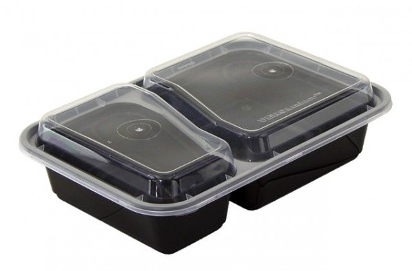 2 Comp 1000 Ml Container Lid Pp Clear New Catalogue Disposable Tableware