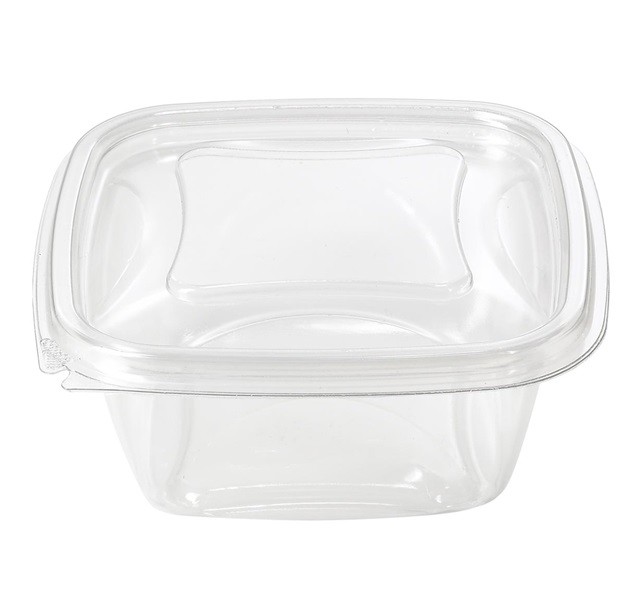 Salad Container Rectangular Clear Plastic with Hinged Lid 750ml Pack Size  300